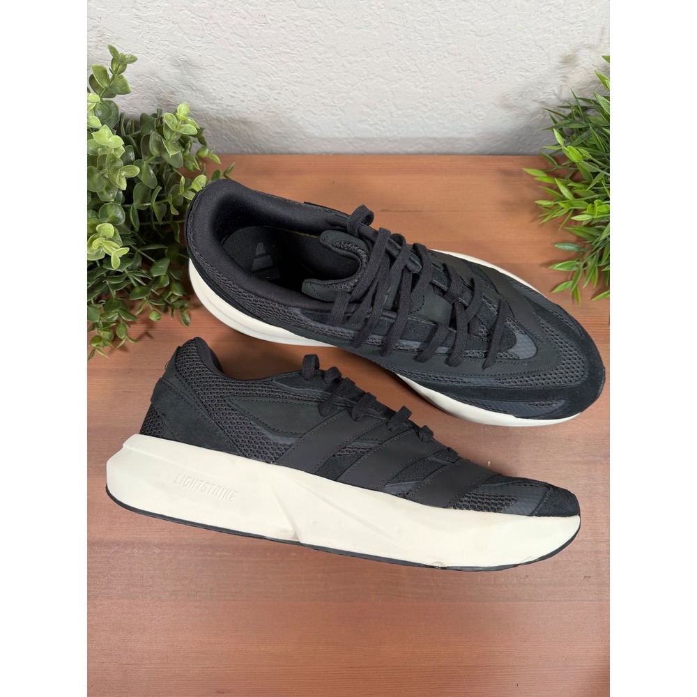 Adidas Mens Lightblaze Black White Running Shoes Size 12 JQ4407